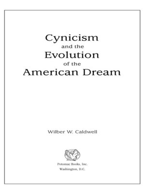 cover image of Cynicism and the Evolution of the American Dream